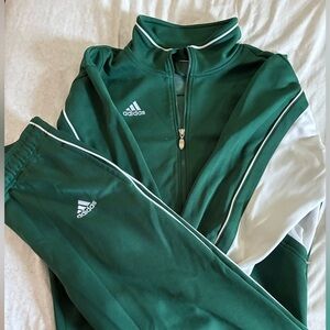 Adidas Forest Green and White Athletic Set